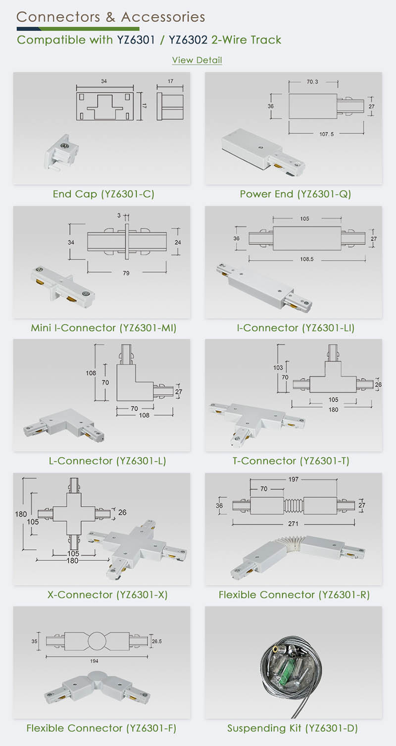 Accessories | 3 Wire 1 Phase Track Lighting Rail System