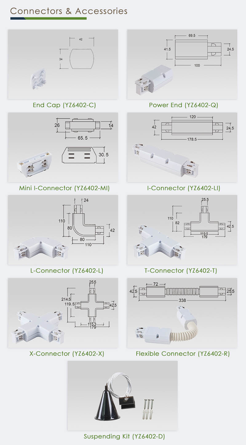 Dimension | Track Rail Lighting Kits