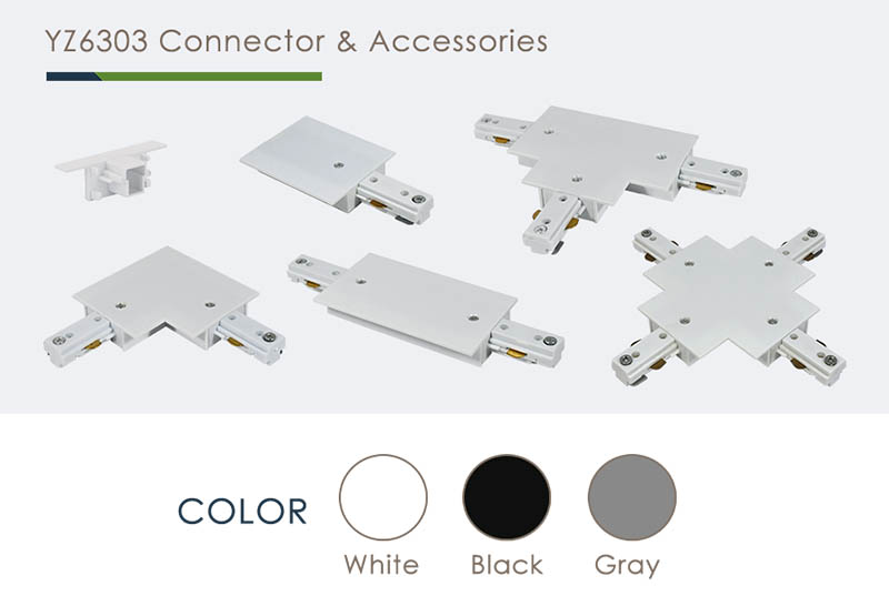 Track Light Power Feed And Connector For 3 Wire 1 Circuit Recessed Track Rail