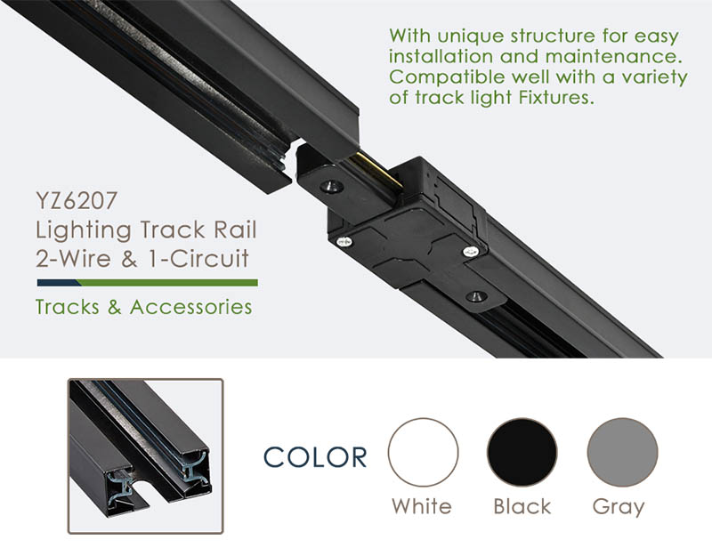 Light Rail Tracks For 2 Wire 1 Phase LED Track Lighting Systems