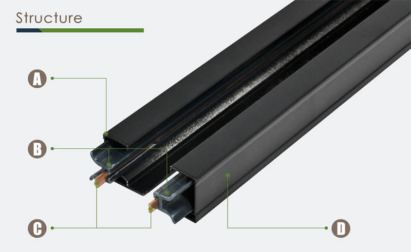 Structure | Light Rail Tracks For 2 Wire 1 Phase LED Track Lighting Systems