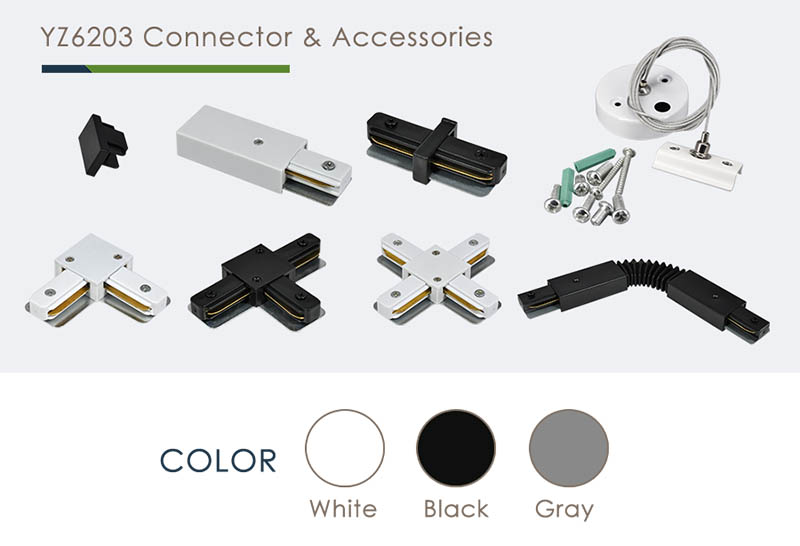 YZ6203 LED Track Lighting Live End Connectors