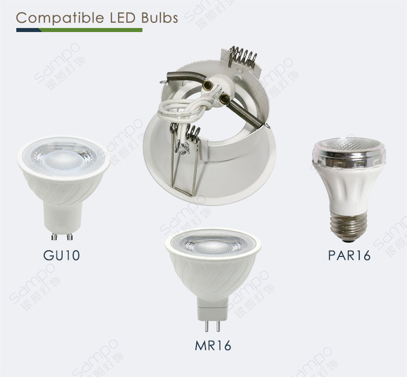 Comatible Bulbs | YZ5614 Round MR16 Recessed Downlight Fixture