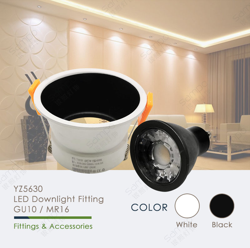 YZ5630 White And Black GU10 Downlights