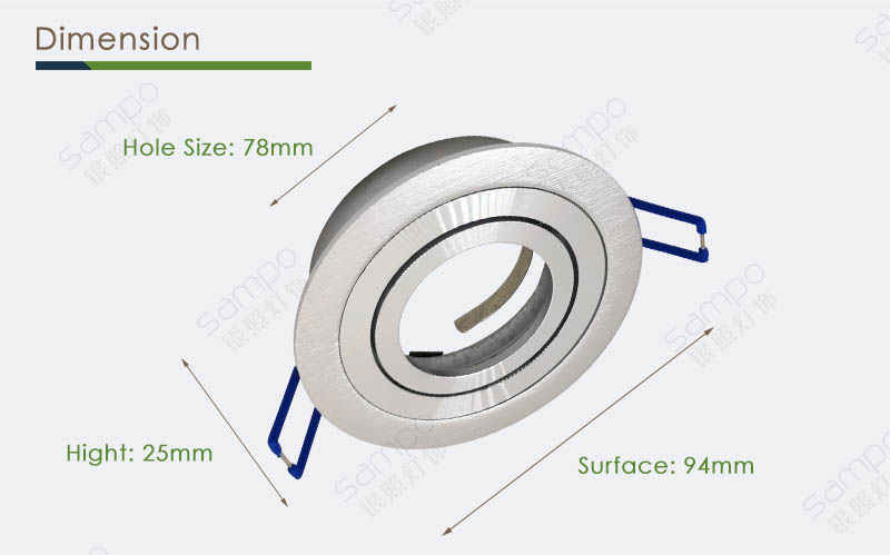 Dimension | YZ5631 Round And Brushed Chrome GU10 Downlights