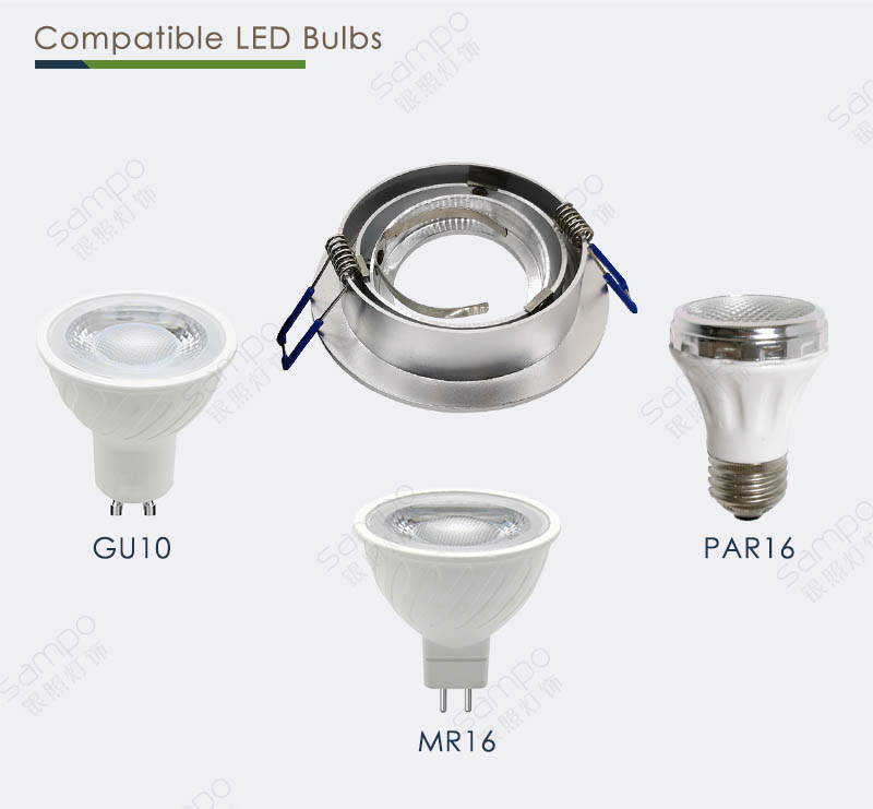 Compatible Bulbs | YZ5631 Round And Brushed Chrome GU10 Downlights