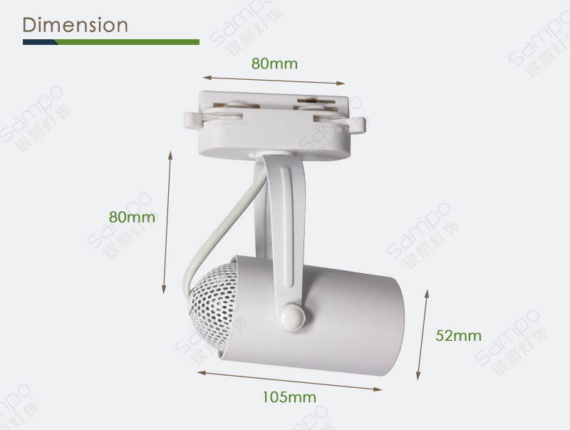 Dimension | YZ5401A GU10 Track Light Fittings