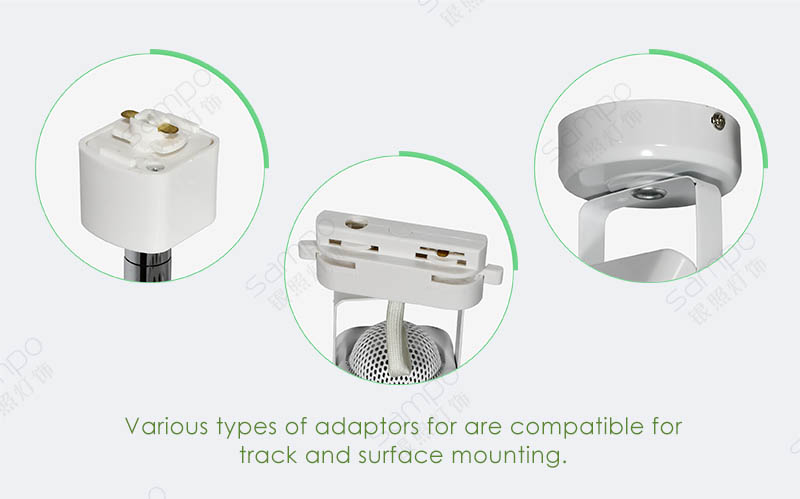 Compatible Adaptors | YZ5404 Octagonal GU10 MR16 Ceiling Track Light Fittings