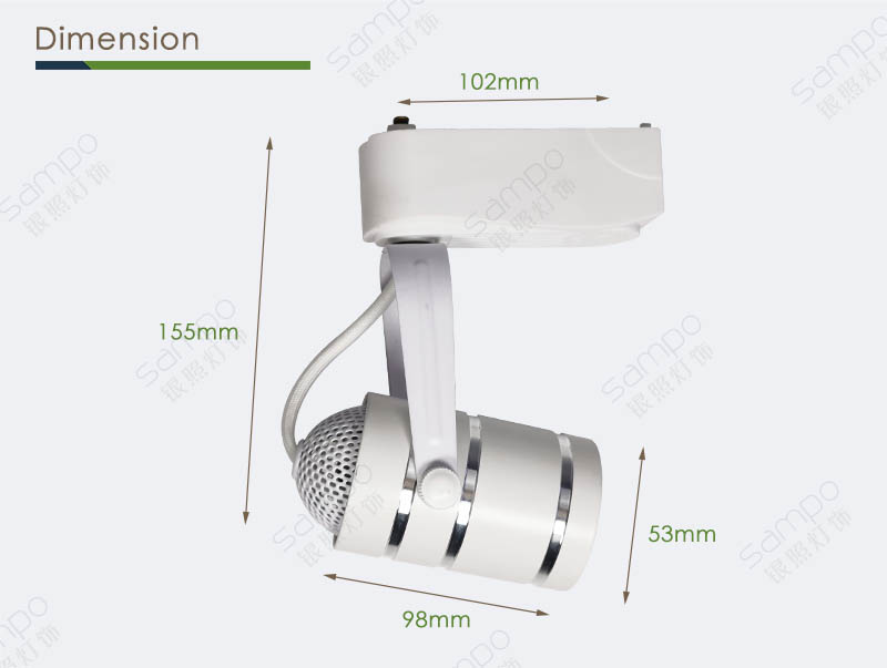 Dimension | YZ5401B MR16 Track Light Fittings