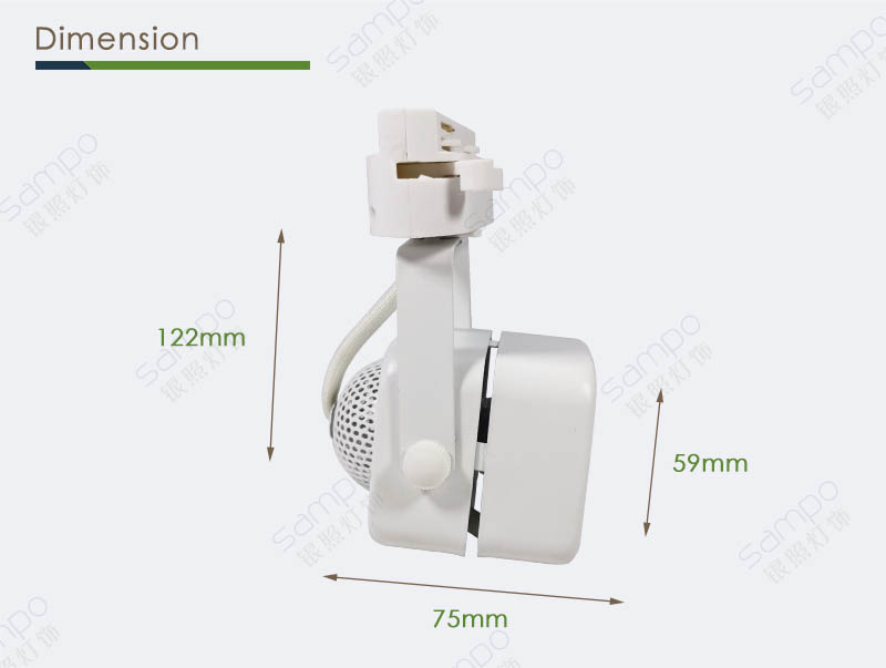 Dimension | YZ5403 Square GU10 MR16 Track Light Fittings