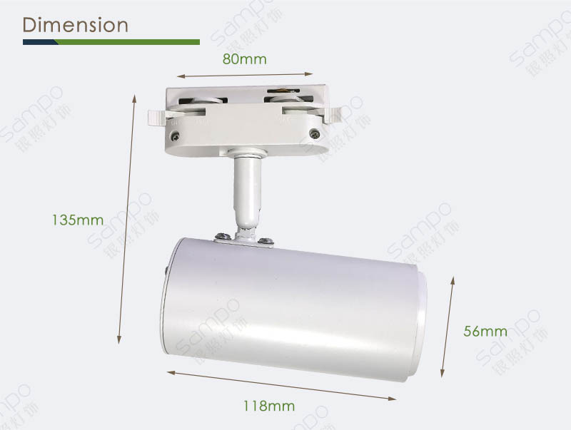 Dimension | YZ5410 GU10 Track Light Fixtures