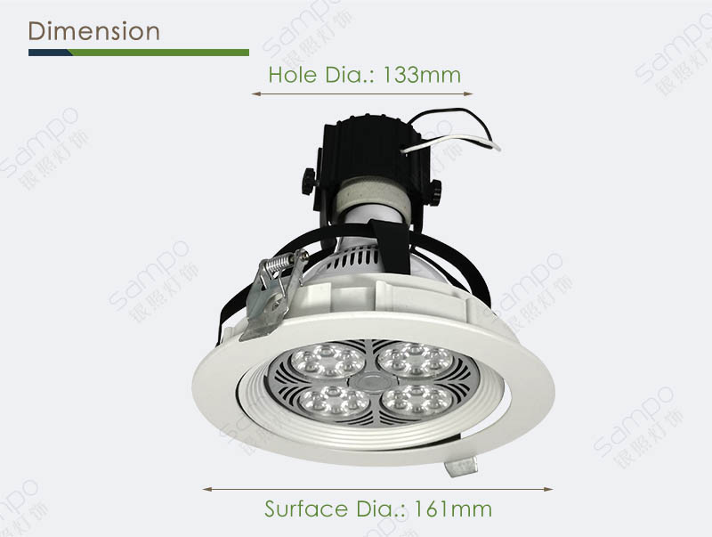 Dimension | YZ5205 PAR30 LED Downlight Fixtures