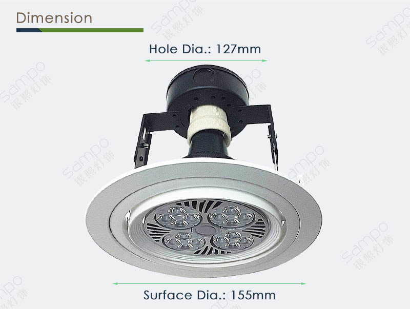Dimension | YZ5202 PAR30 LED Downlight Fixtures And Fittings