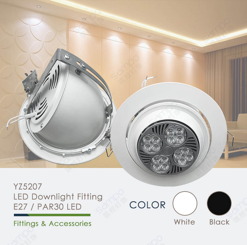 YZ5207 E27 PAR30 Gimbal Downlights And Fittings