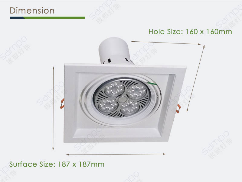 Dimension | YZ5221 PAR30 AR111 Downlight Fittings