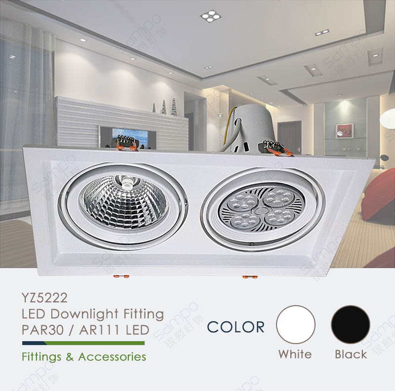 YZ5221 PAR30 AR111 Dual Head Downlight Fixtures