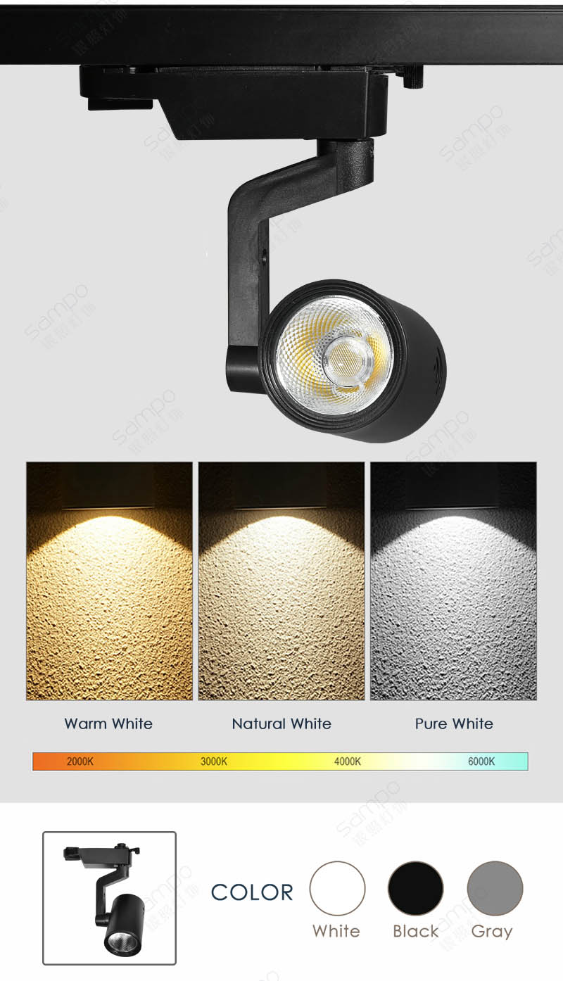 COB Chips | YZ7101 10W 20W 30W LED Track Light Heads And Fittings