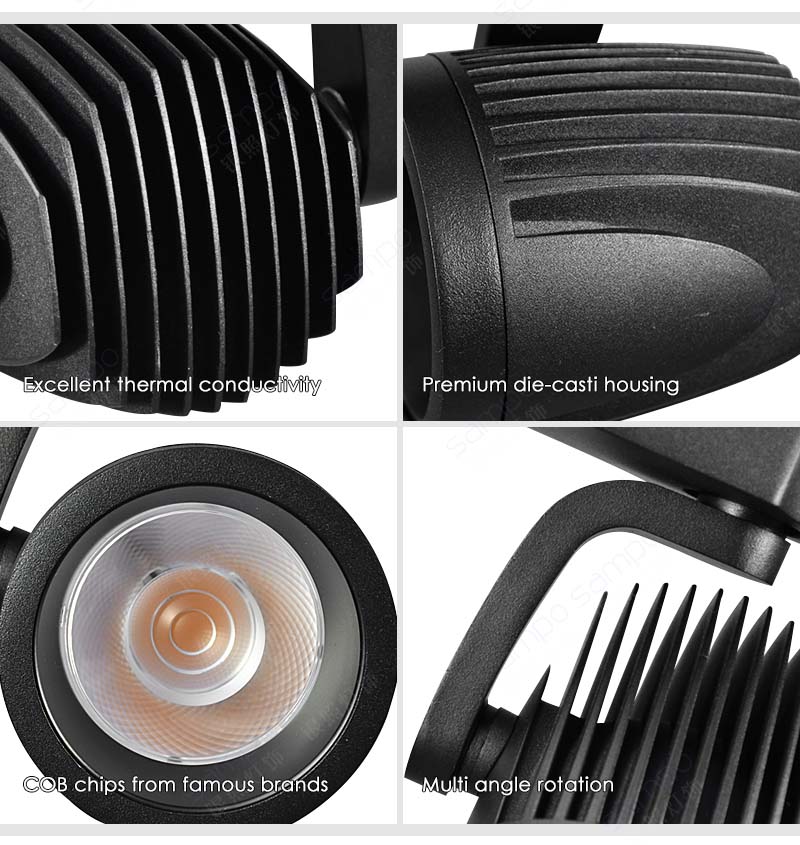Features | YZ7201 25W 35W White And Black LED Track Spotlights