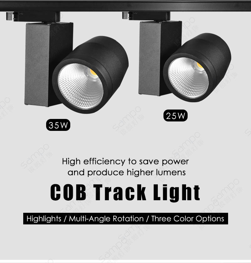 YZ7206 25W 35W Modern Black LED Track Lighting Fixtures