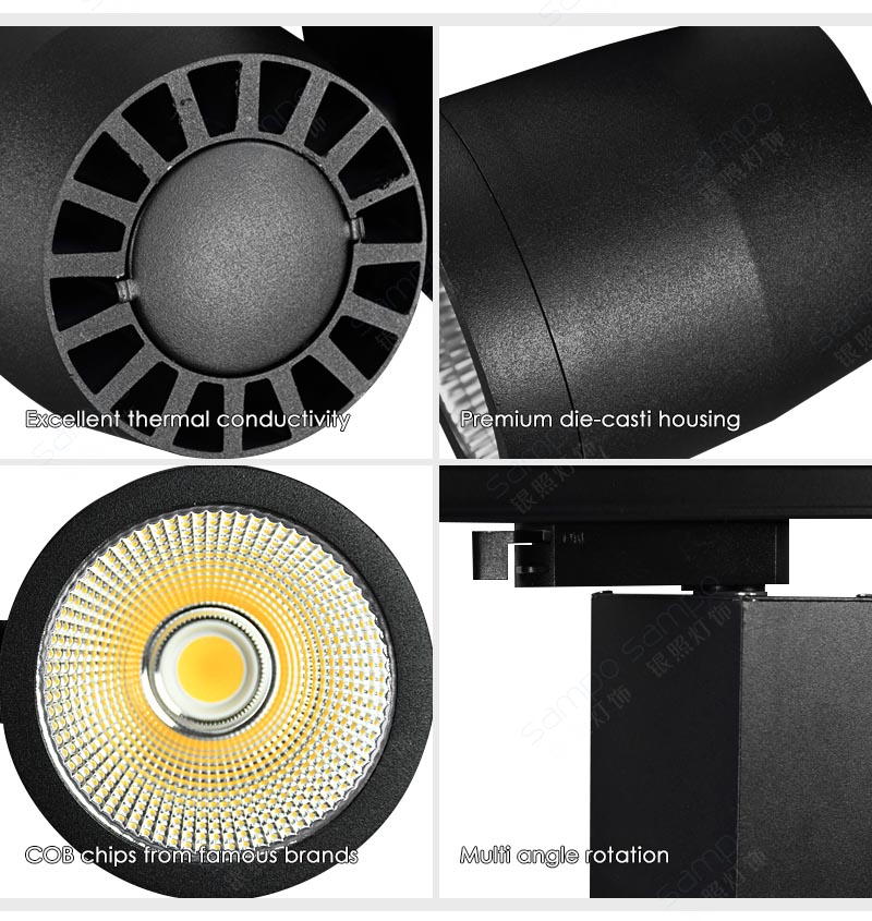 Features | YZ7206 25W 35W Modern Black LED Track Lighting Fixtures