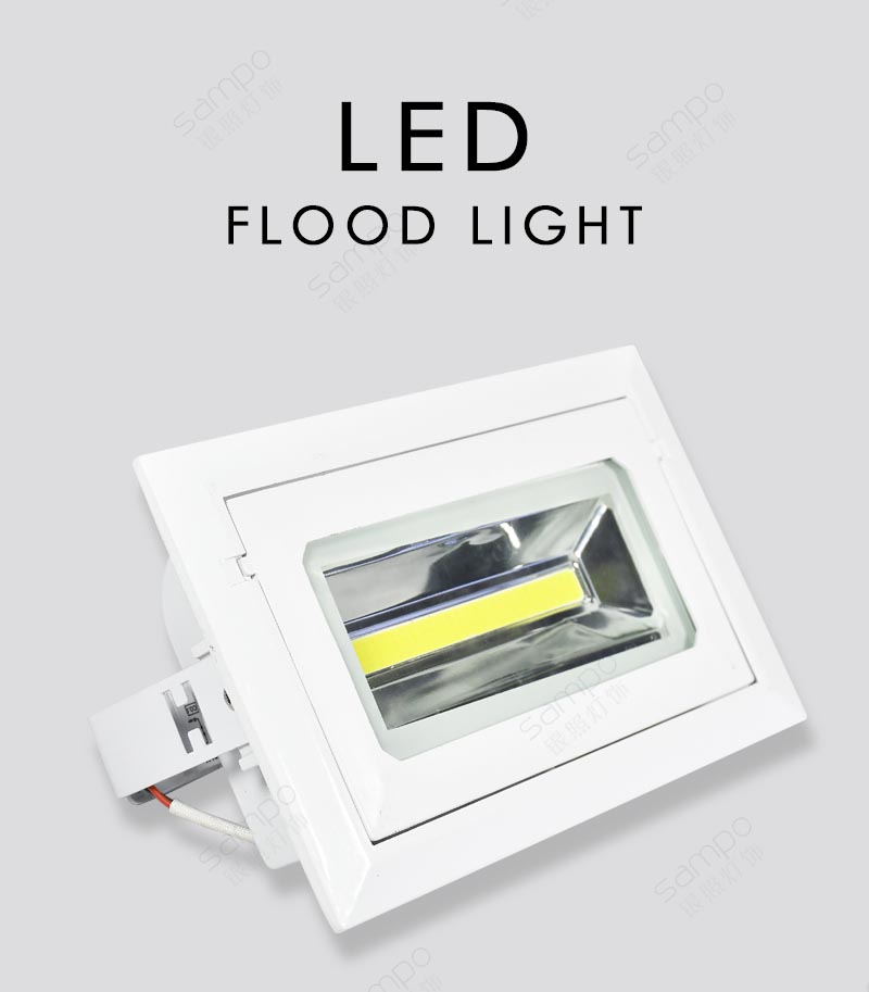 YZ9100 20W 30W 40W 50W Recessed Rectangular LED Downlights And Flood Lights