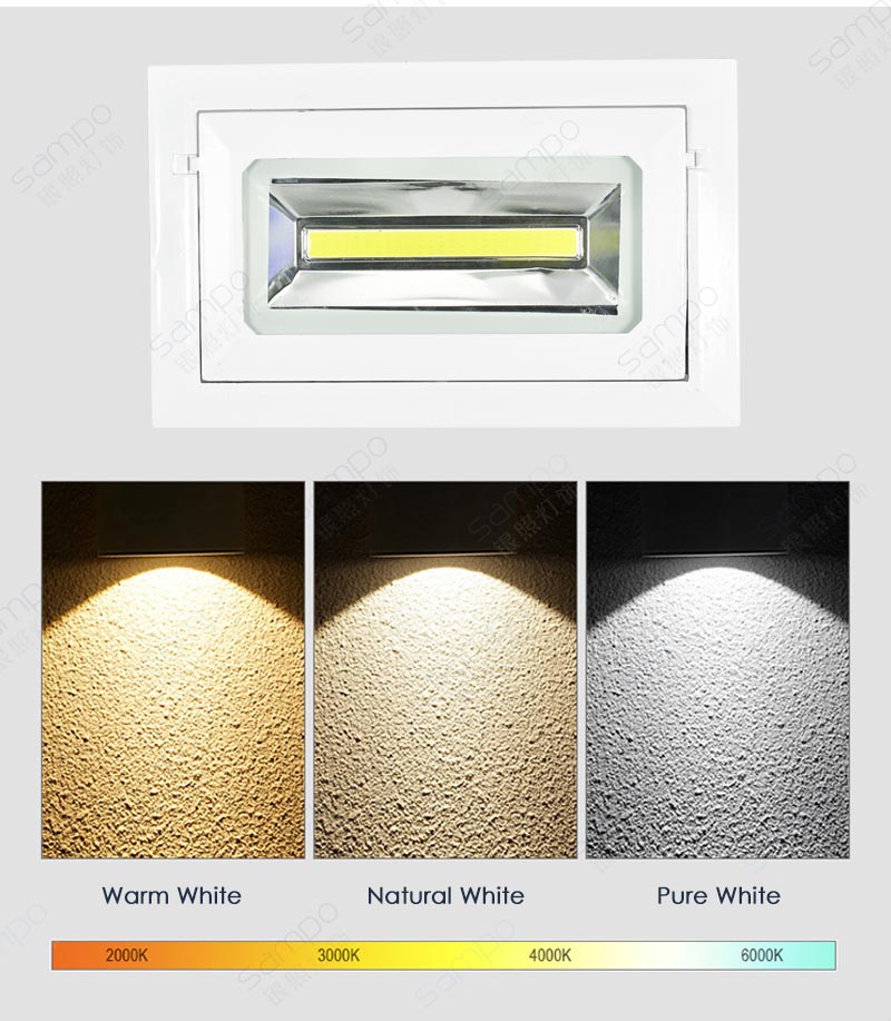 Surface Finish | YZ9100 20W 30W 40W 50W Recessed Rectangular LED Downlights And Flood Lights