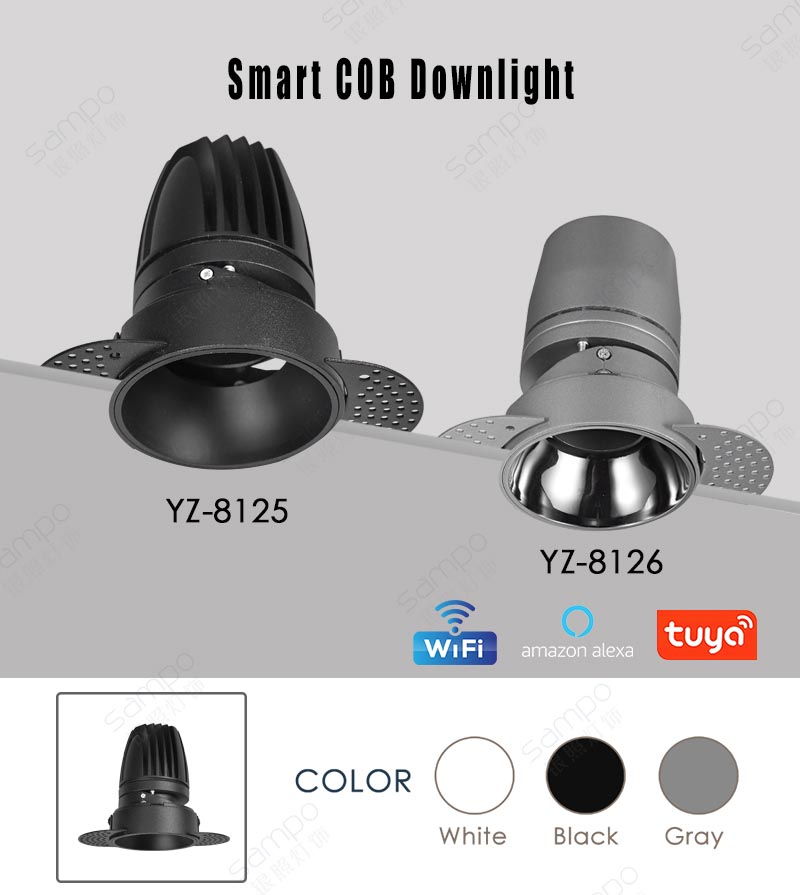 YZ8125 15W Trimless Recessed Adjustable LED Downlights